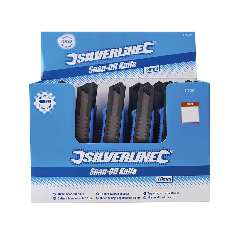 Silverline 18mm Snap-Off Knife Display Box 36pce 36pce