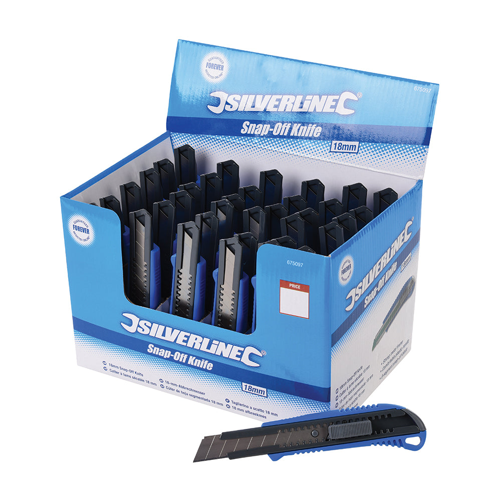 Silverline 18mm Snap-Off Knife Display Box 36pce 36pce