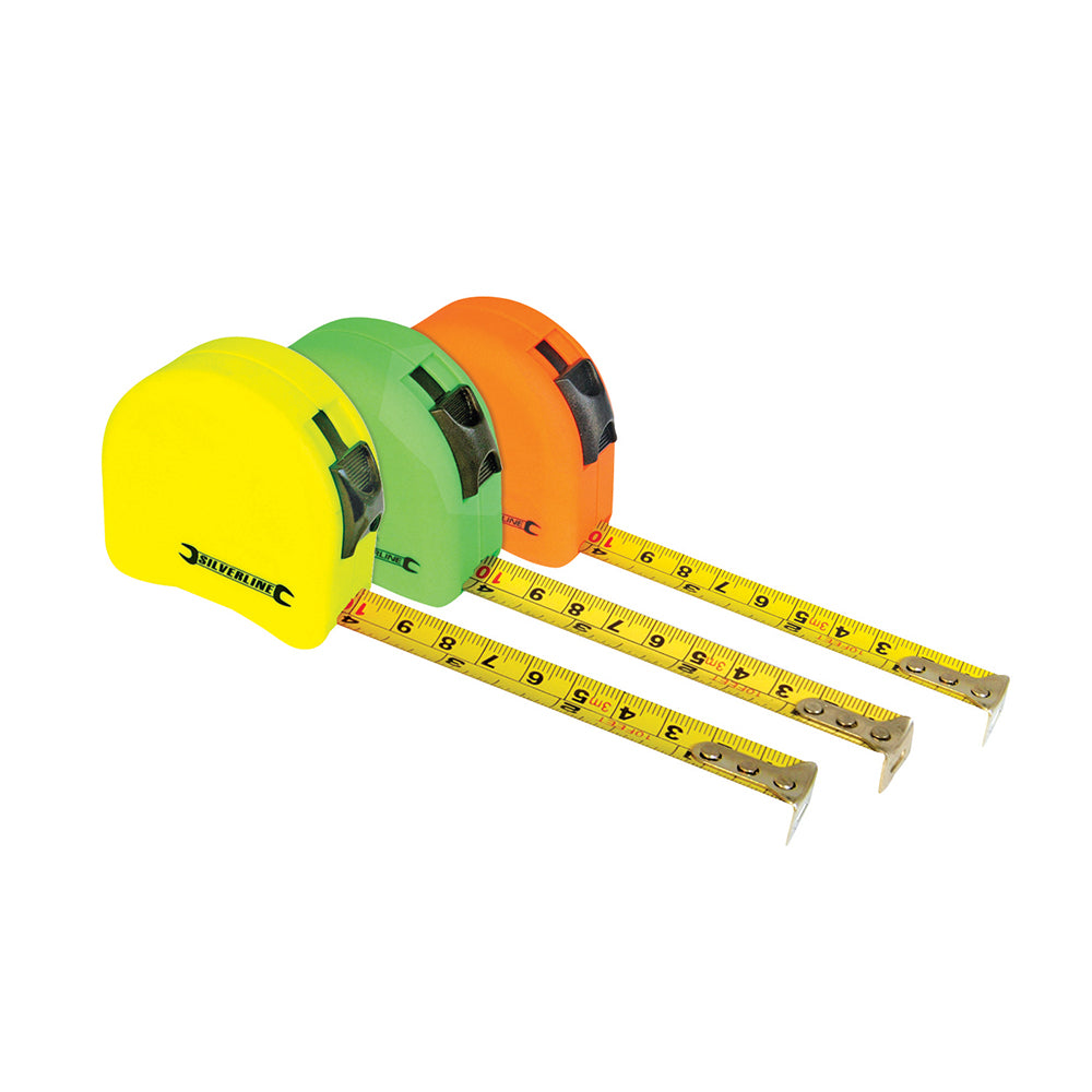 Silverline Hi-Vis Contour Tape Display Box 18pce 8m / 26ft x 25mm