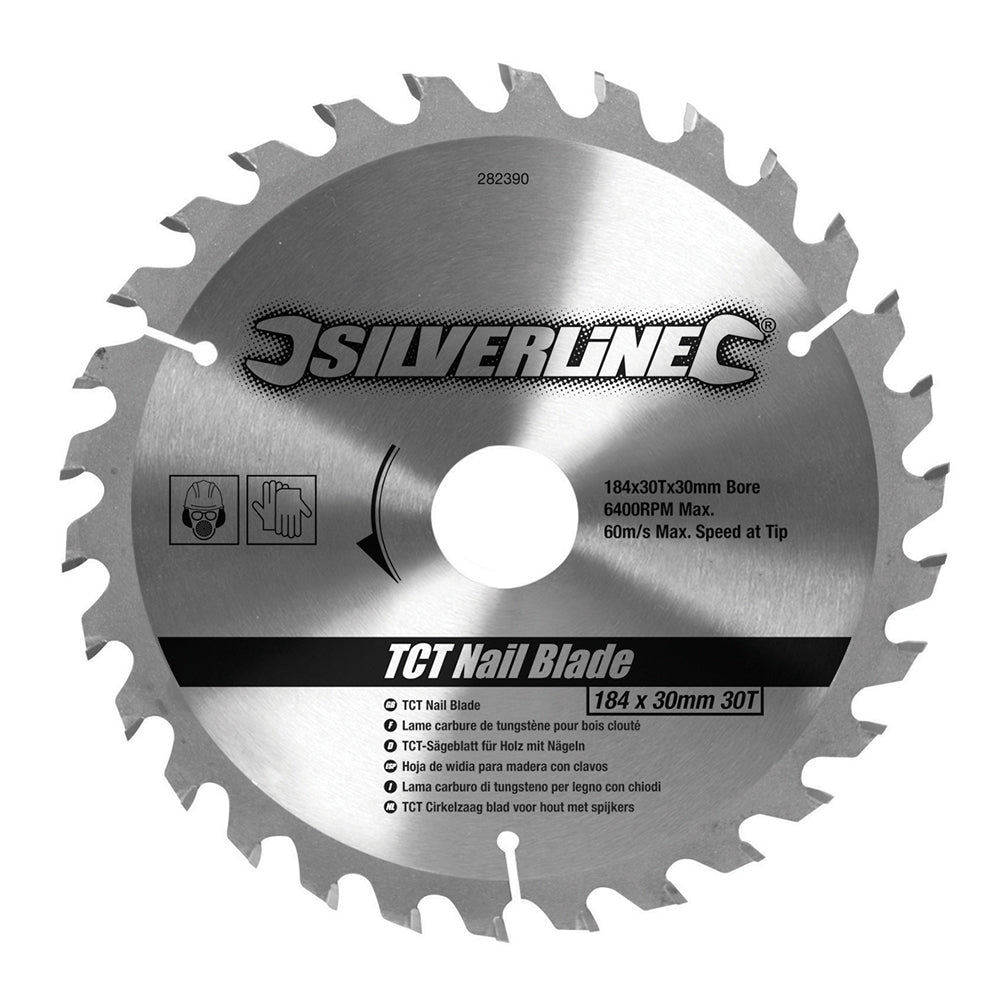 Silverline TCT Nail Blade 30T 184 x 30 - No Rings