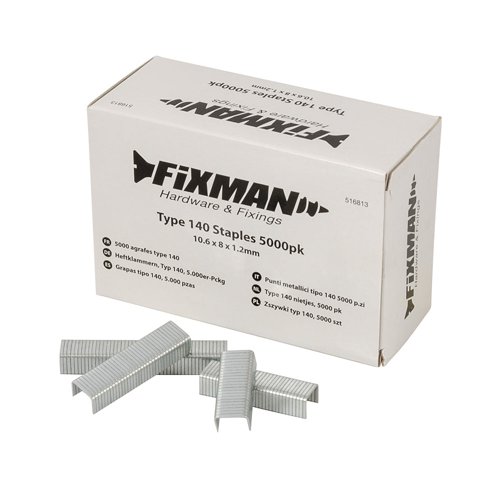 Fixman Type 140 Staples 5000pk 10.55 x 8 x 1.26mm