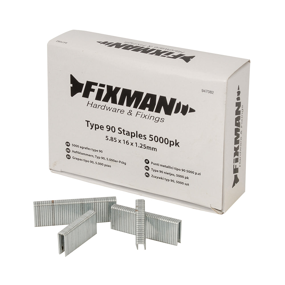 Fixman Type 90 Staples 5000pk 5.80 x 16 x 1.25mm