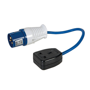 Powermaster 16A-13A Fly Lead Converter 16A Plug to 13A Socket