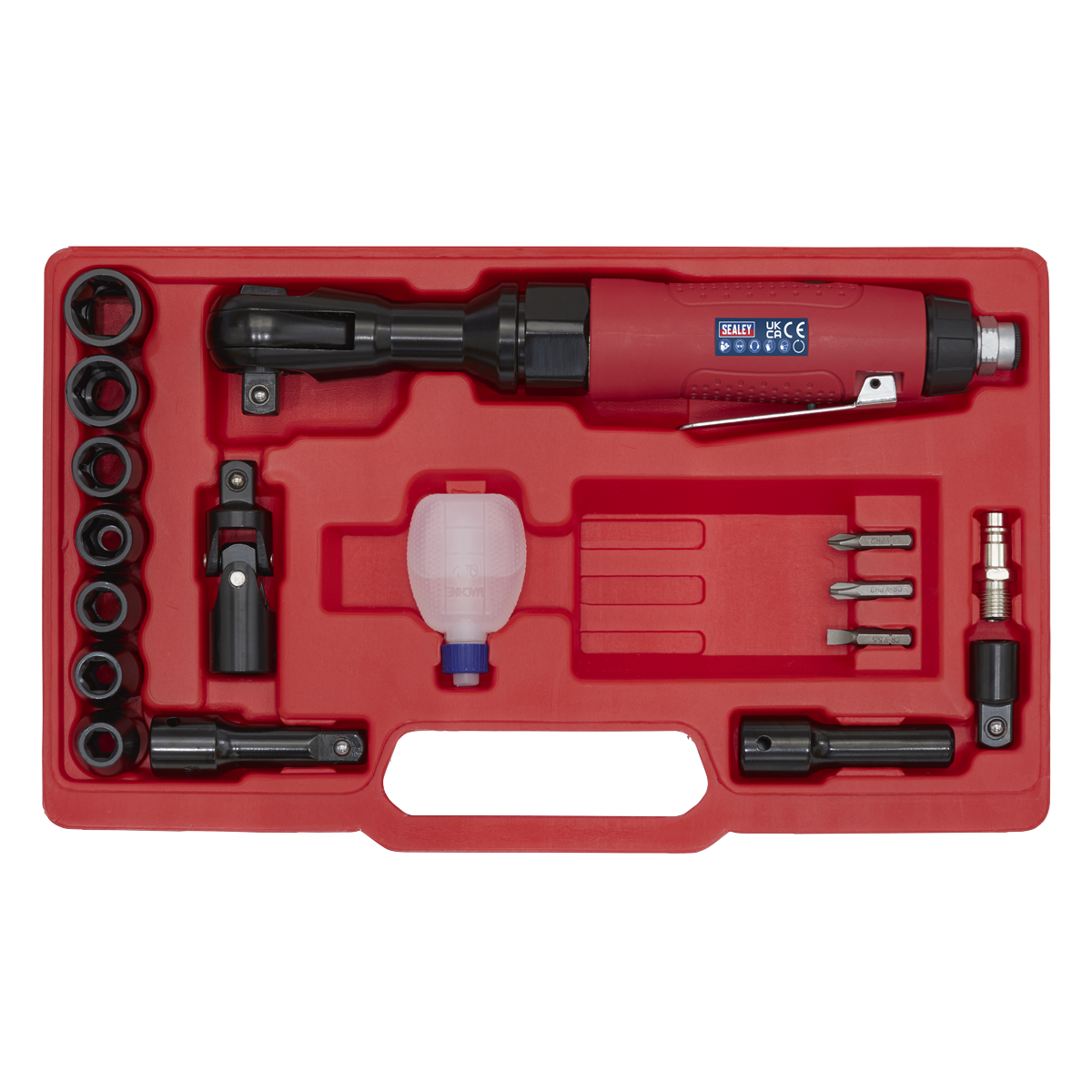 Sealey 1/2"Sq Drive Air Ratchet Wrench Kit GSA21KIT