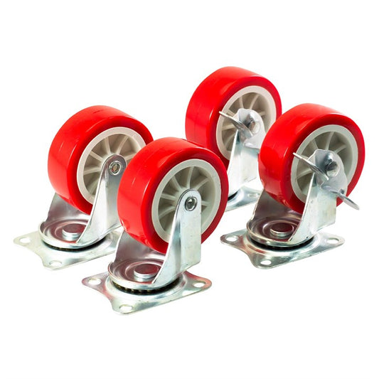 Amtech 4 Piece swivel castor set (140kg load) S5670