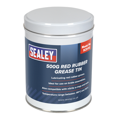 Sealey 500g Red Rubber Grease Tin SCS110