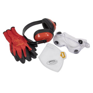 Sealey Flexi Grip Gloves, FFP2 Mask, Goggles & Ear Defenders SEP4