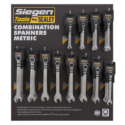 Sealey 8-19mm Spanners with Display Panel SIEGEN PAC 1